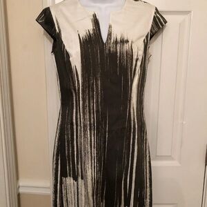 Worth Black and Cream Midi Dress